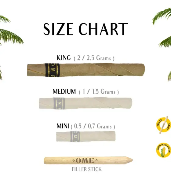 50 KING SIZE  Wraps 100% Palm Leaf Natural Pre Rolled
