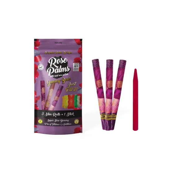 3 PACK Gummy Bear Rose Petals and Palm Leaf / Blunts Wraps