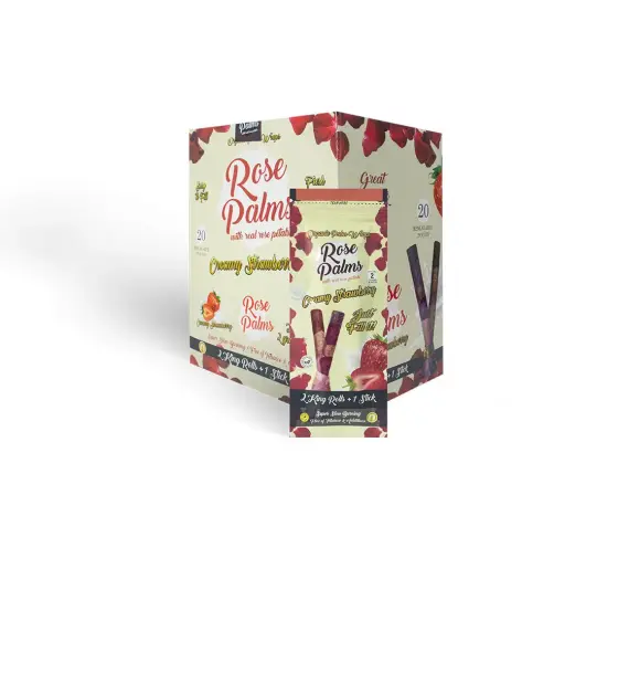 BOX OF ROSE PALM CREAMY STRAWBERRY KING SIZE