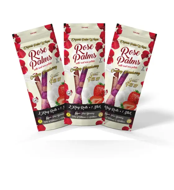3 PACK ROSE PALM CREAMY STRAWBERRY KING SIZE