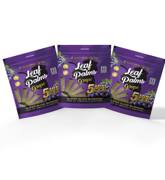 3 PACKS LEAF PALMS MINI SIZE GRAPE "15 COUNT"
