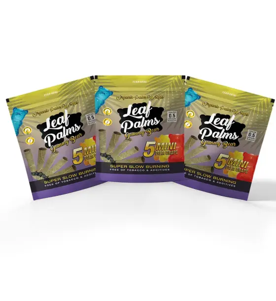 3 PACKS LEAF PALMS MINI SIZE GUMMY BEAR "15 COUNT"