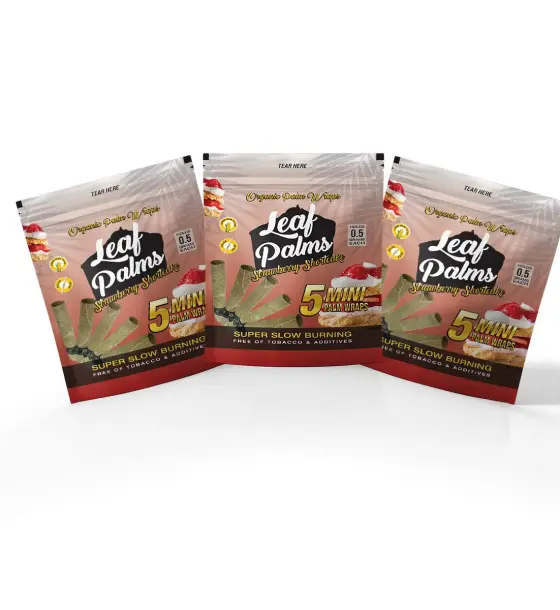 3 PACKS LEAF PALMS MINI SIZE STRAWBERRY SHORTCAKE "15 COUNT"