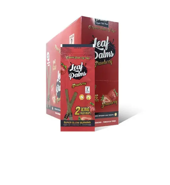 BOX OF LEAF PALMS STRAWBERRY KING SIZE "40 COUNT"