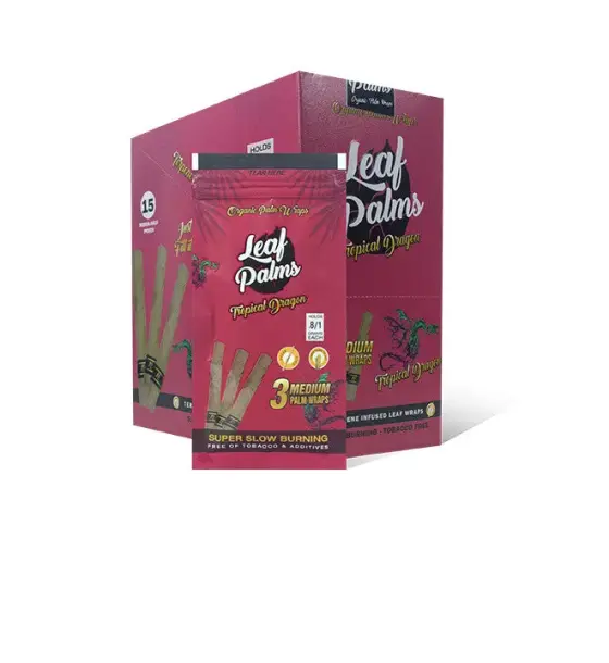 BOX OF LEAF PALMS STRAWBERRY SLIM SIZE "45 COUNT"
