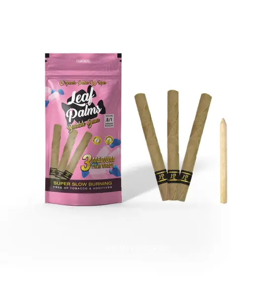 3 PACK LEAF PALMS BUBBLE GUM SLIM SIZE