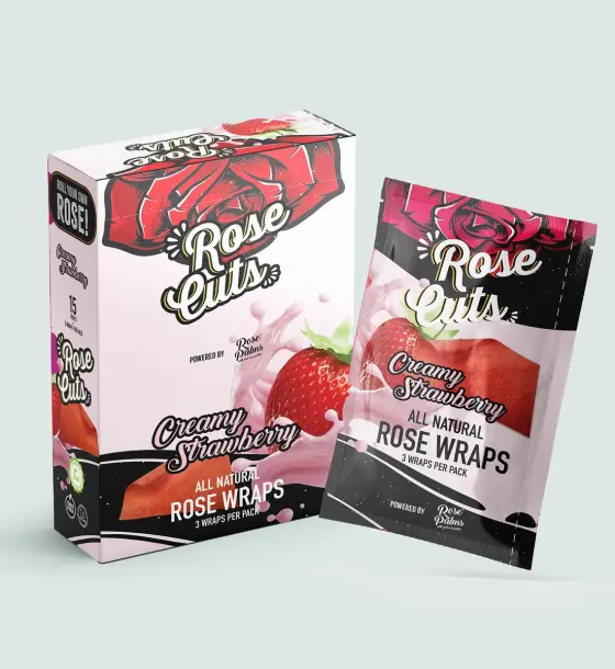 "BOX" PINK CREAMY STRAWBERRY ROSECUTS WRAPS