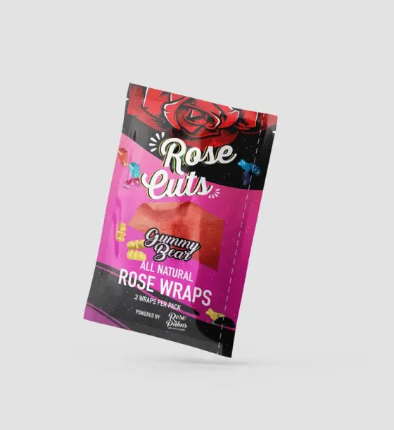 PINK GUMMY BEAR ROSECUT WRAPS - SINGLE POUCH