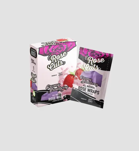 BOX PURPLE ROSE CUTS CREAMY STRAWBERRY