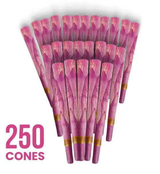 Real Lotus Pink Classic King Size 109mm Pre Rolled Cone Bulk - 250 cones