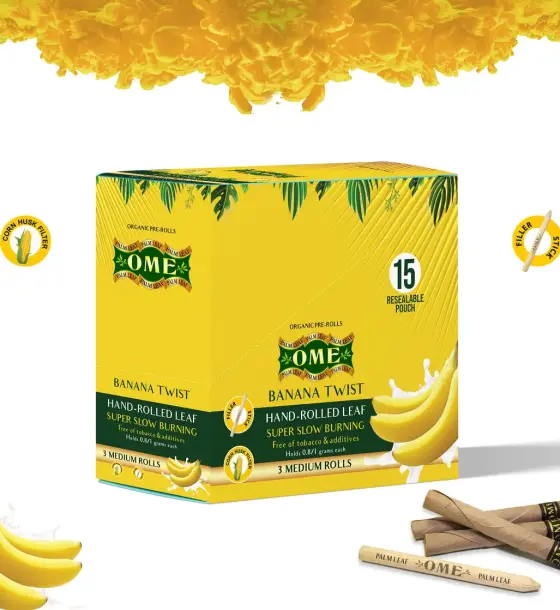 Box of 45 MEDIUM Wraps - Banana Twist Flavor