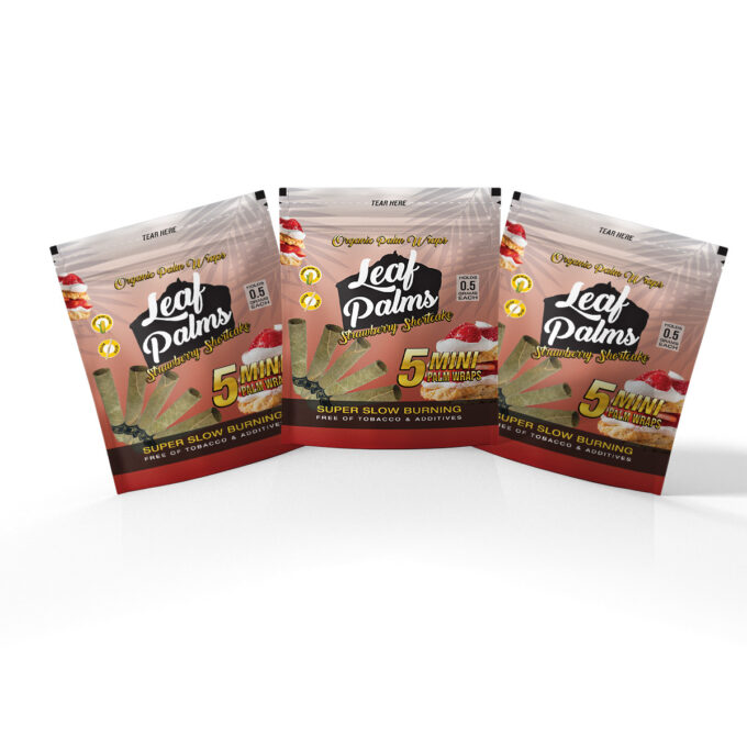 3 PACKS LEAF PALMS MINI SIZE STRAWBERRY SHORTCAKE “15 COUNT”