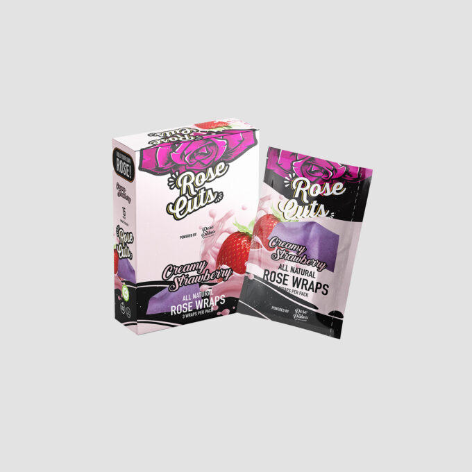 BOX PURPLE ROSE CUTS CREAMY STRAWBERRY