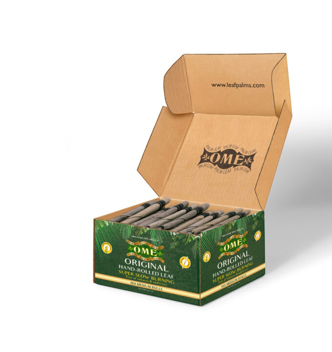 100 MEDIUM Wraps 100% Palm Leaf Natural Pre Rolled