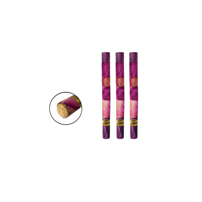 3 PACK  Creamy Strawberry Rose Petals and Palm Leaf / Blunts Wraps