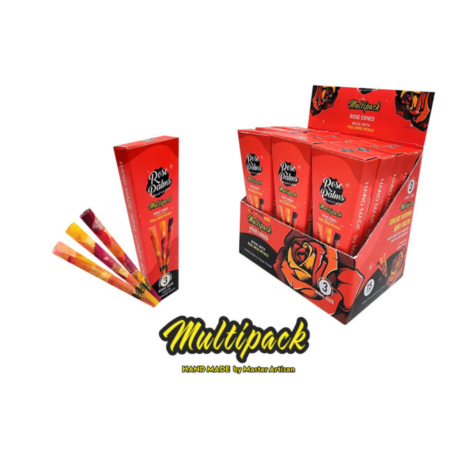 BOX of MULTIPACK MIX COLORED NATURAL ROSE CONES