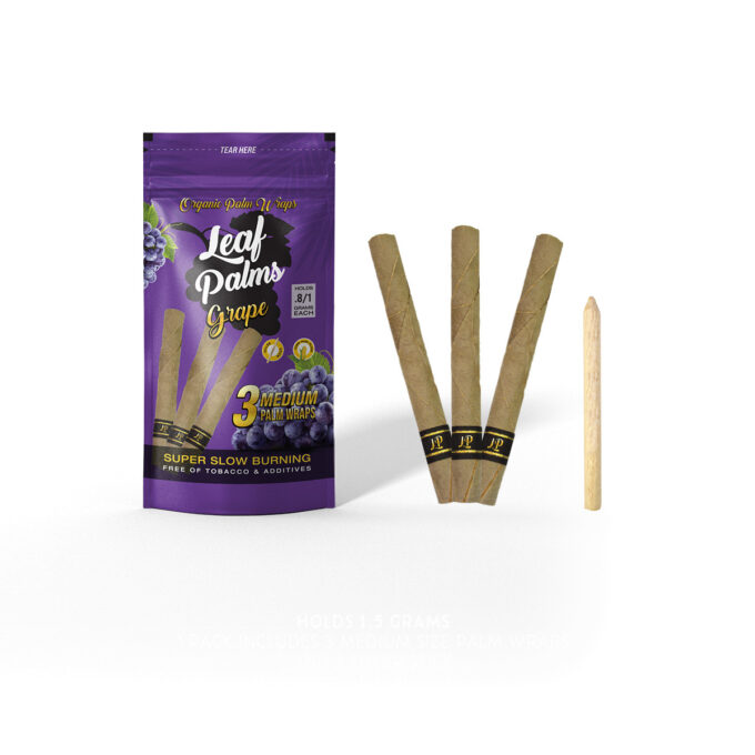 3 PACK LEAF PALMS GRAPE SLIM SIZE