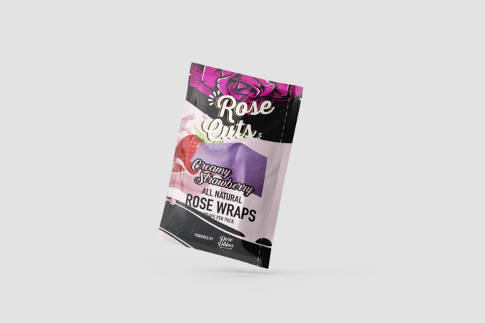 PURPLE CREAMY STRAWBERRY ROSECUT WRAPS  – SINGLE POUCH