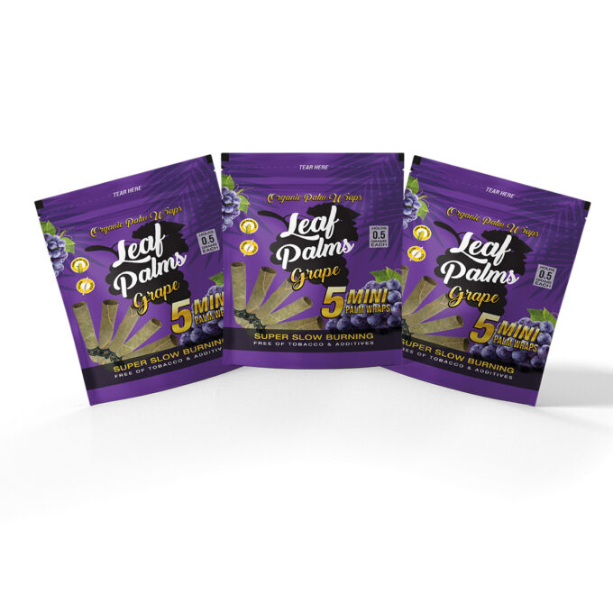 3 PACKS LEAF PALMS MINI SIZE GRAPE “15 COUNT”