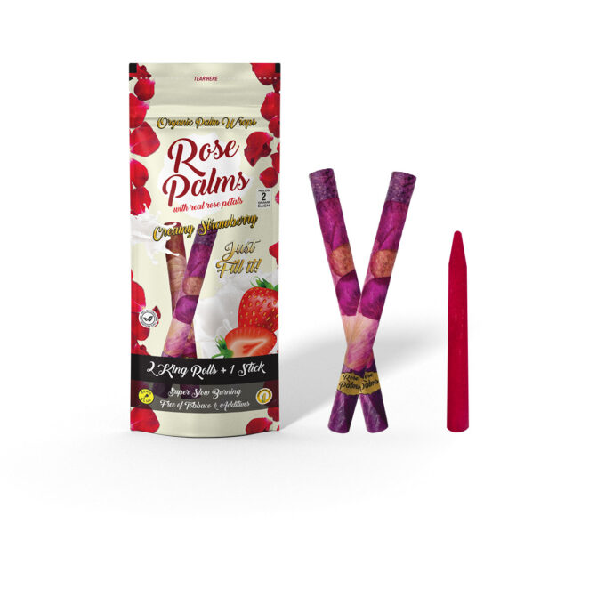 3 PACK ROSE PALM CREAMY STRAWBERRY KING SIZE