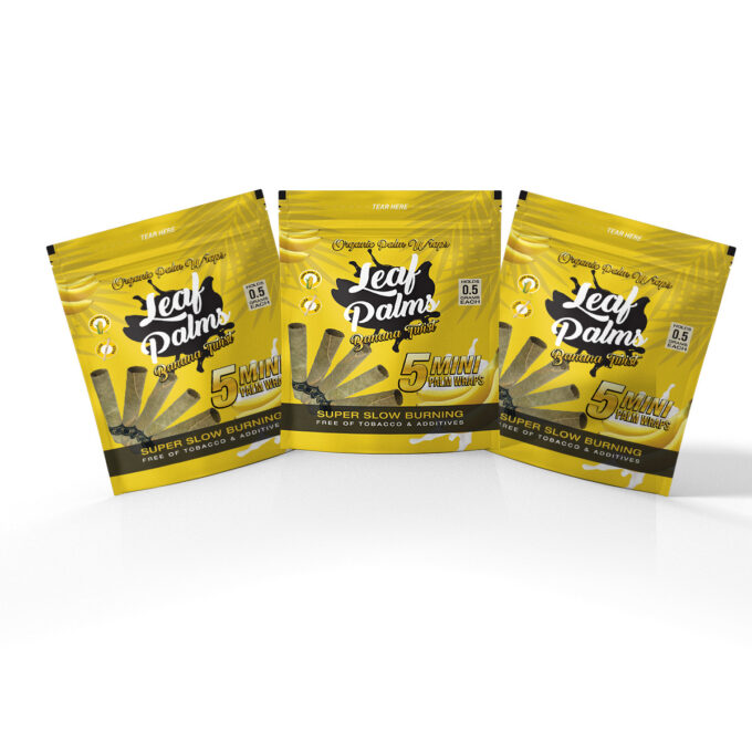 3 PACKS LEAF PALMS MINI SIZE BANANA TWIST “15 COUNT”