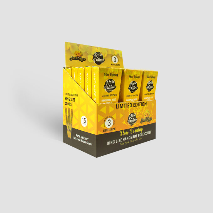 BOX SUNSET YELLOW ROSE CONES