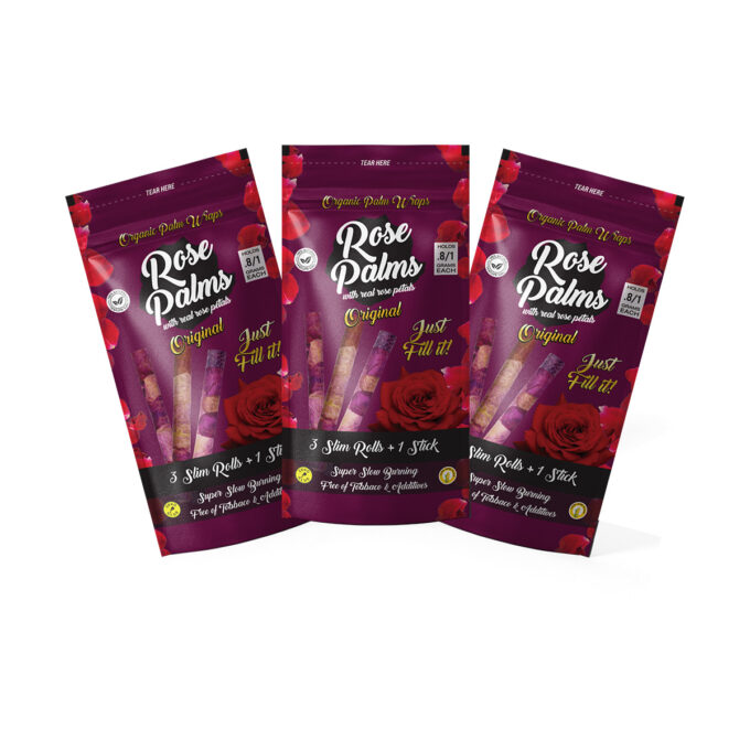 3 PACK ROSE PALM ORIGINAL SLIM SIZE