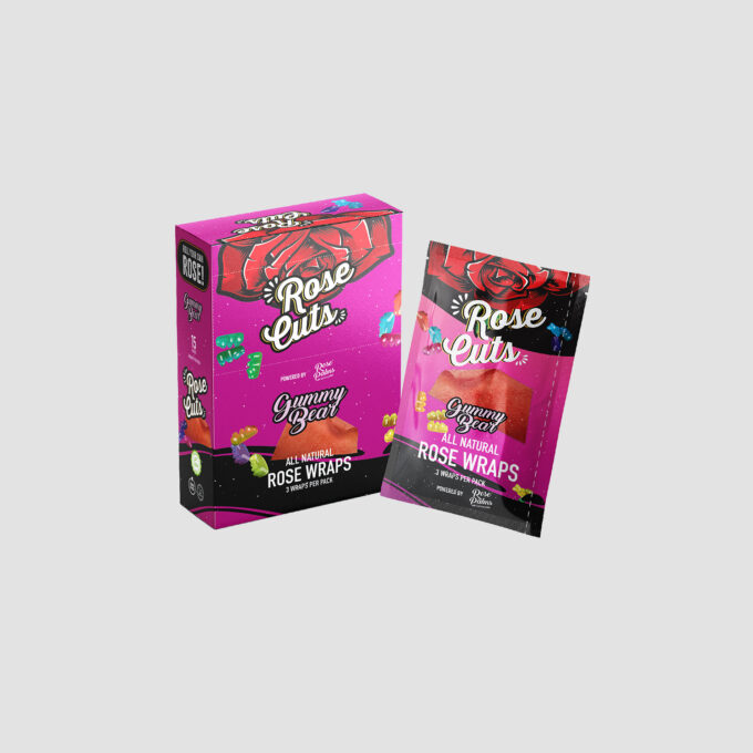 BOX PINK ROSE CUTS GUMMY BEAR