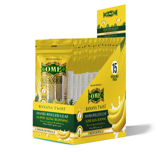 Box of 45 MEDIUM Wraps – Banana Twist Flavor