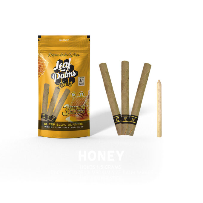 3 PACK LEAF PALMS HONEY SLIM SIZE
