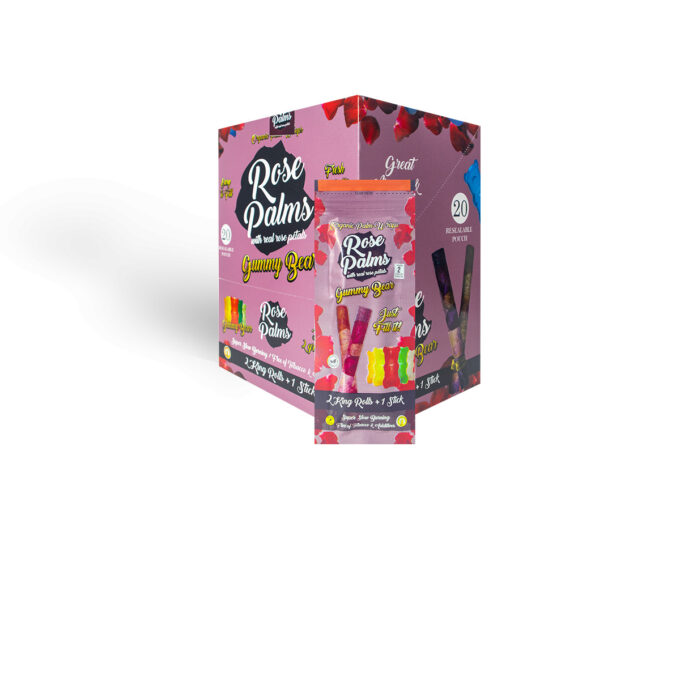 BOX OF ROSE PALM BUBBLE GUM KING SIZE