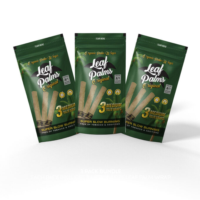 3 PACK LEAF PALMS ORIGINAL SLIM SIZE