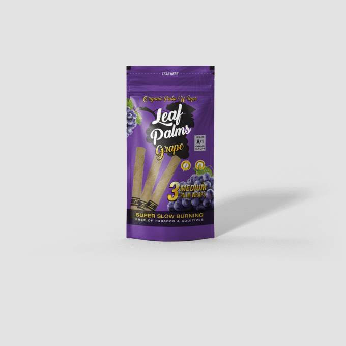 LEAF PALMS MEDIUM GRAPE