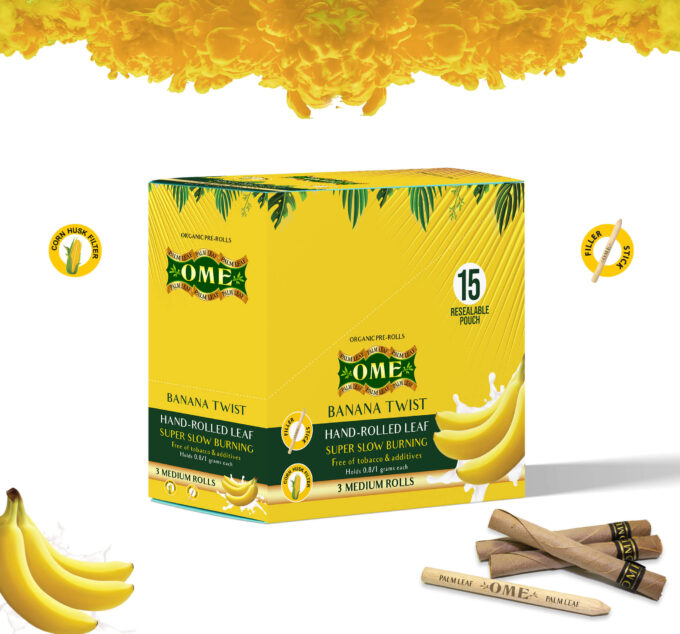 Box of 45 MEDIUM Wraps – Banana Twist Flavor