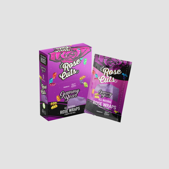 BOX PURPLE ROSE CUTS GUMMY BEAR