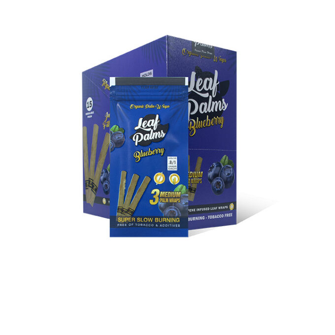 BOX OF LEAF PALMS BLUEBERRY SLIM SIZE “45 COUNT”
