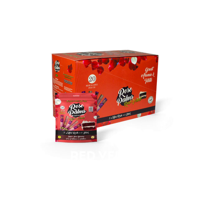 BOX OF MINI ROSE WRAP RED VELVET CAKE