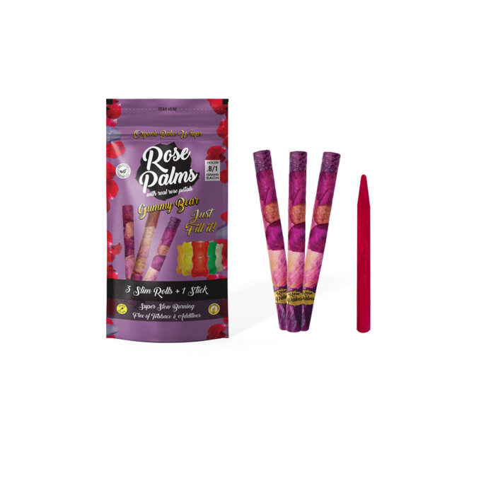 3 PACK Gummy Bear Rose Petals and Palm Leaf / Blunts Wraps