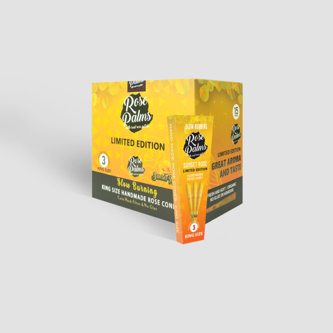 BOX SUNSET YELLOW ROSE CONES