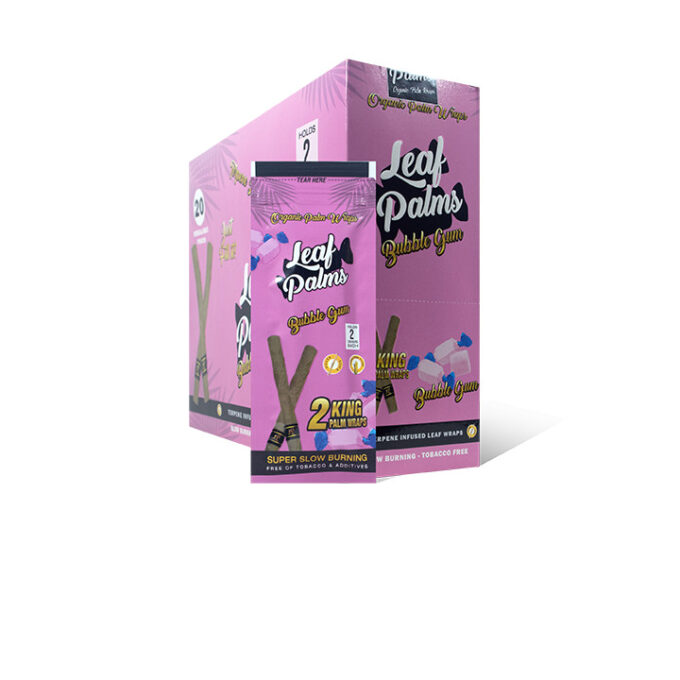 BOX OF LEAF PALMS BUBBLE GUM KING SIZE “40 COUNT”