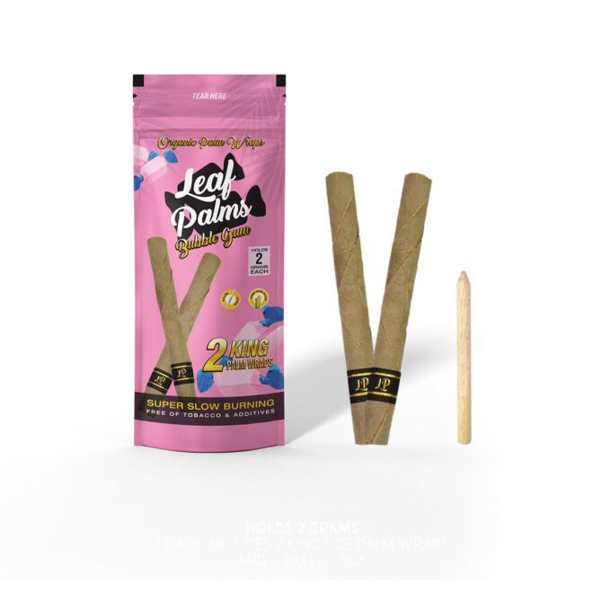 3 PACK LEAF PALMS BUBBLE GUM KING SIZE