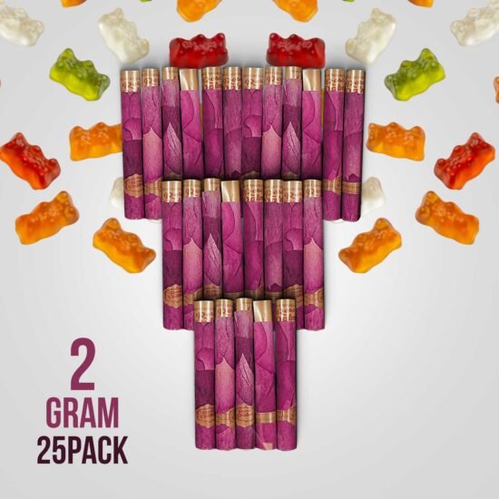 Real Rose Classic King Size 109mm Pre-Rolled Tubes Bulk – 25 Tubes Gummy Bear
