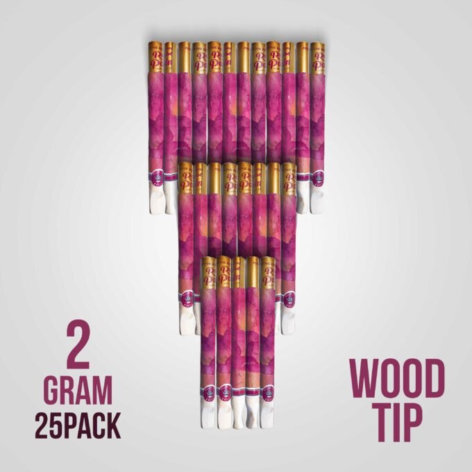 Real Rose Classic King Size 109mm Pre-Rolled Tubes Bulk – 25 Tubes – Wood Filter Tip – Original