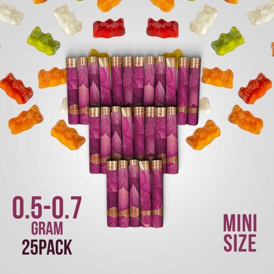 Real Rose Mini Pre-Rolled Tubes Bulk – 25 Tubes Gummy Bear