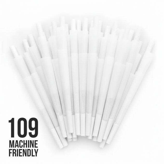 White Organic King Size 109mm Pre Rolled Cones